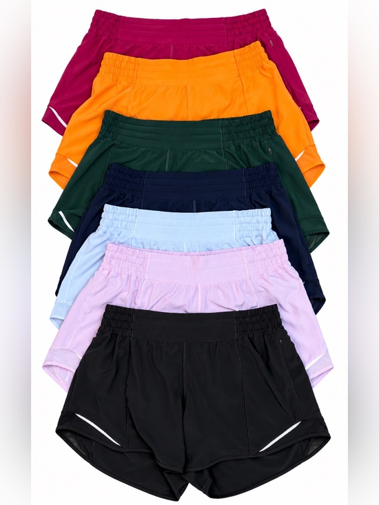 lululemon athletica Pants - Size 10 *LULULEMON* HOTTY HOT HR 4” Shorts Lot of 7 Multicolor High Rise